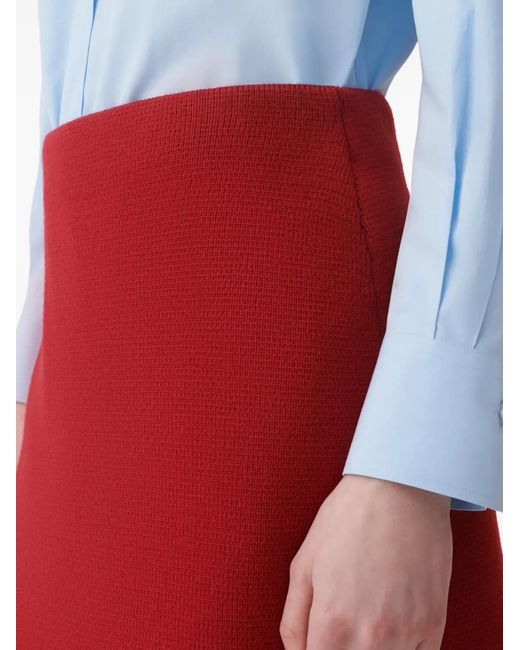 Fabiana Filippi Red Knitted Mini Skirt