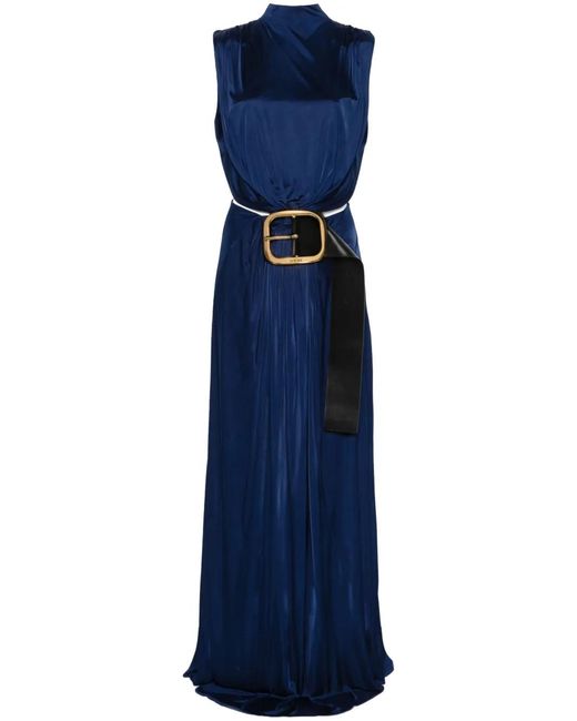 slim fit dress slacks 1960s Navy Blue Sleeveless Lapel Dress
