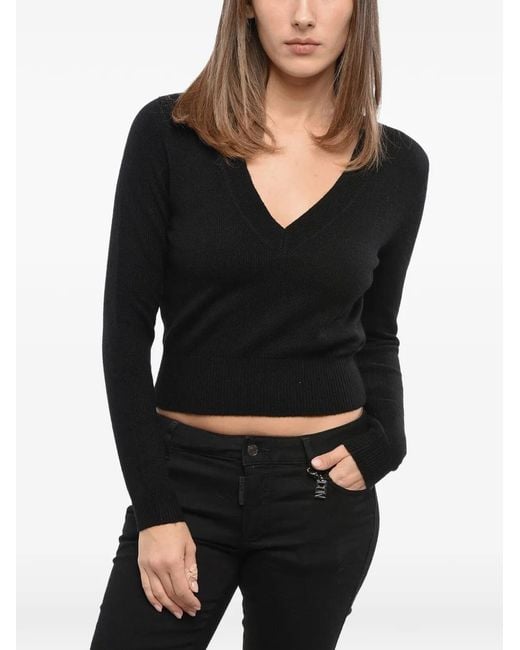 DIESEL Black Logo-Detail V-Neck Sweater