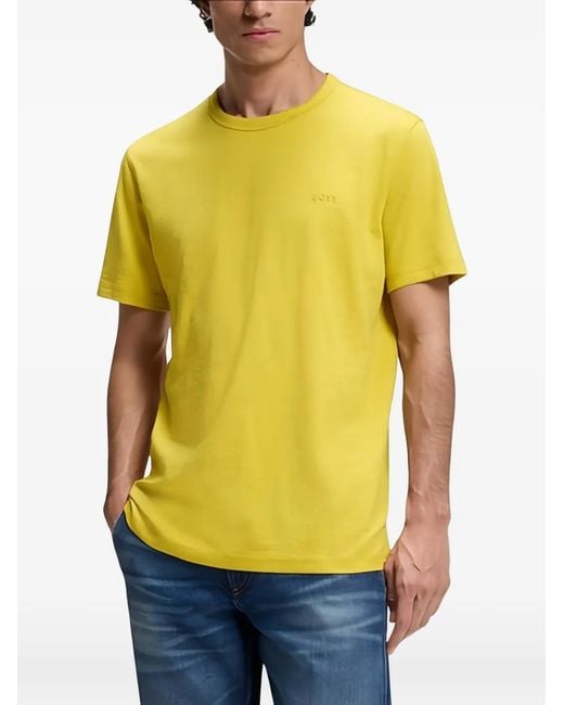 Boss Yellow Crew-Neck T-Shirt for men