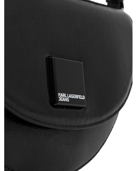 Karl Lagerfeld Black Logo Strap Satchel