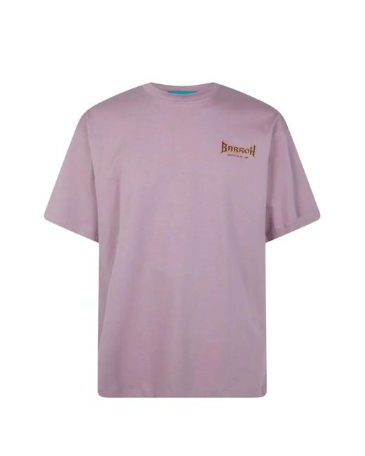 Barrow Purple Graphic Beaded T-Shirt for men
