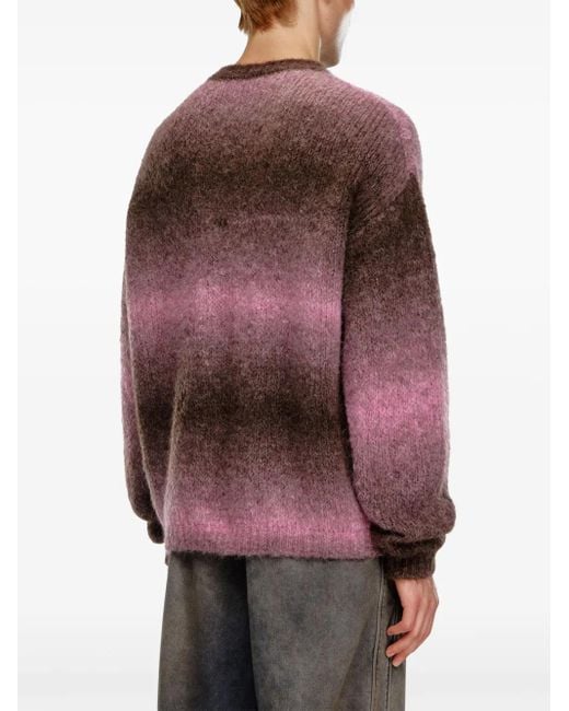 DIESEL Red K-Rasta Gradient-Knit Sweater for men