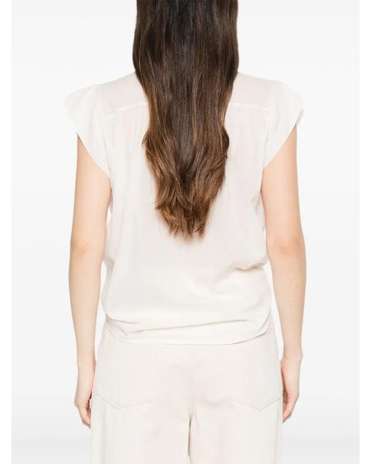 Dixie White Knot-Front Shirt