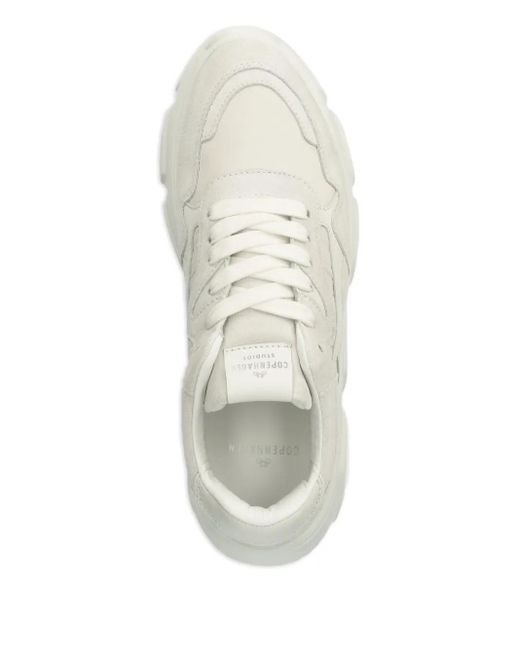 COPENHAGEN White Suede-Leather Panelled Sneakers