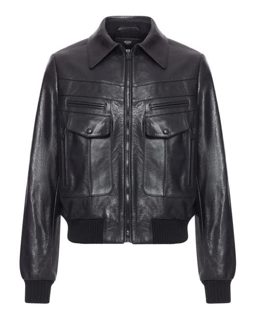 Amiri Black Multi-pockets Leather Jacket for men
