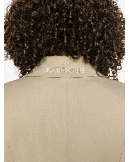 Blazer asimétrico con botón Patrizia Pepe de color Natural