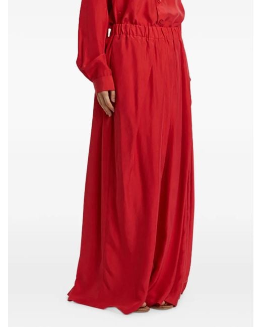 Phisique Du Role Red Elasticated-Waistband Maxi Skirt