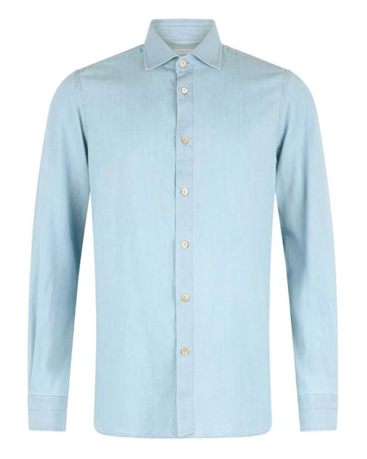 Boglioli Blue Cotton Shirt for men