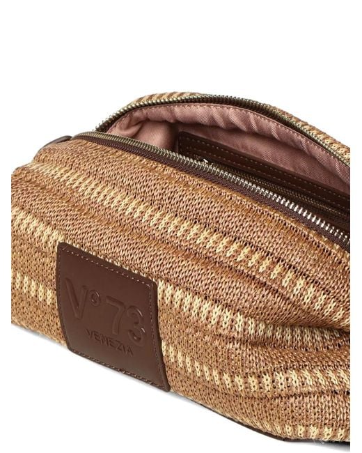 V73 Brown Venice Striped Shoulder Bag