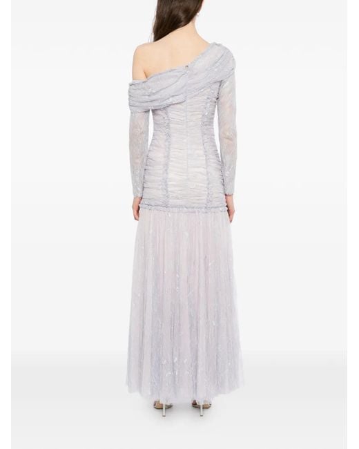 Needle & Thread Gigi レースワンショルダードレス White