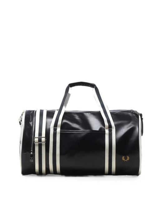 Fred Perry Black Classic Barrel Holdall for men