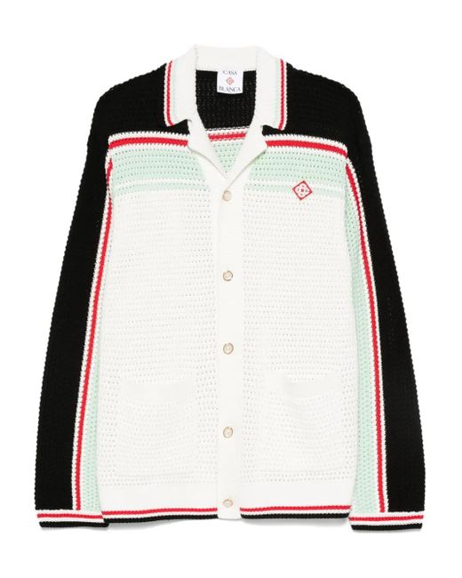 Casablanca Black Cardigan With Striped Details for men
