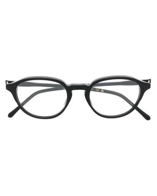 Gucci Black Logo-Print Round-Frame Glasses for men
