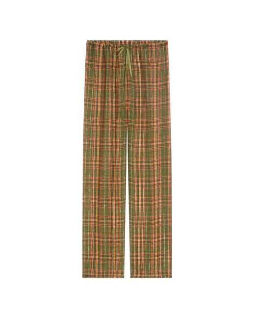 Dries Van Noten Natural Elasticated Lurex Pants