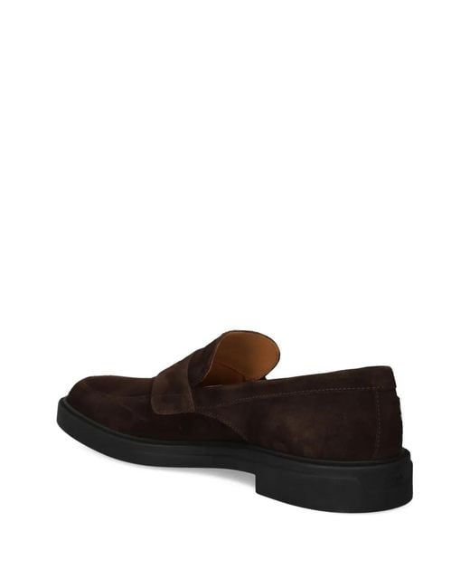 Boss Brown Suede Loafers With Rubber Sole for men