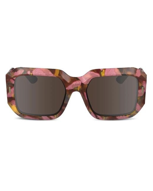 Calvin Klein Brown Lunettes De Soleil À Monture Rectangulaire