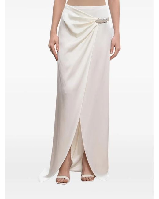 Tom Ford White Wrap-Front Buckle-Fastening Maxi Skirt