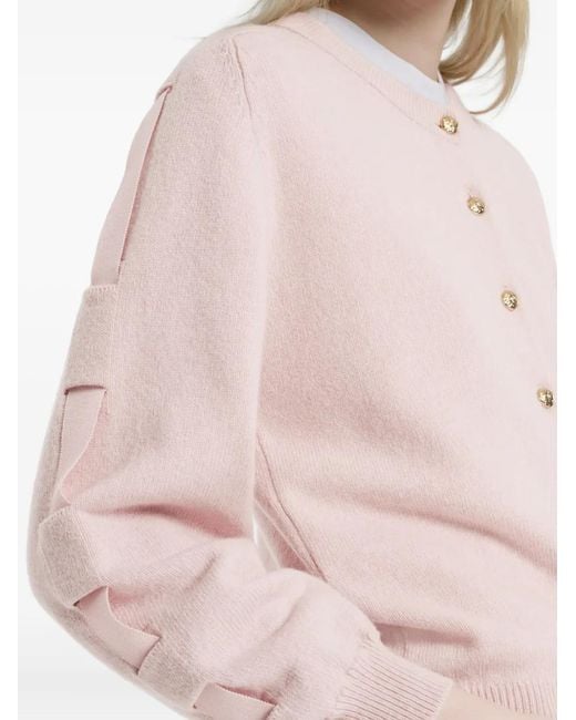 Barrie Pink Ribbon-Detail Cardigan