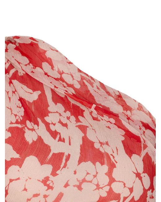 Victoria Beckham Asymmetrische Blouse in het Red