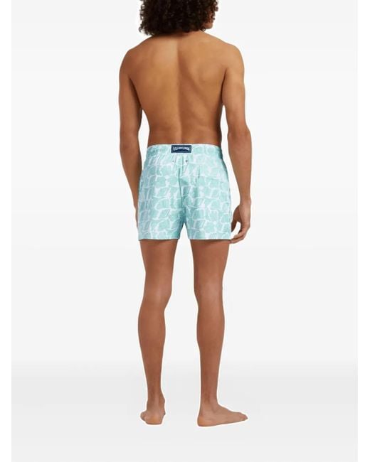 Vilebrequin Blue Seashells-Pattern Swim Shorts for men