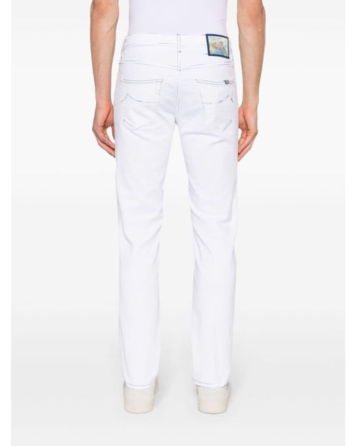Jacob Cohen White Scott Slim-fit Cropped Jeans for men