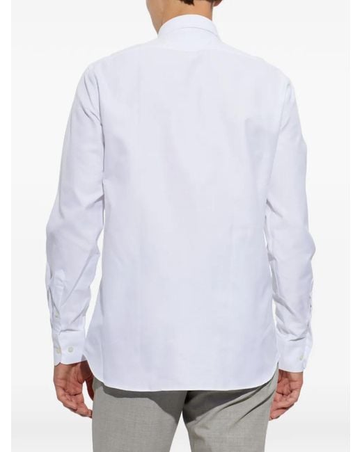Paul & Shark White Soffio Button-Down Chest-Pocket Shirt for men