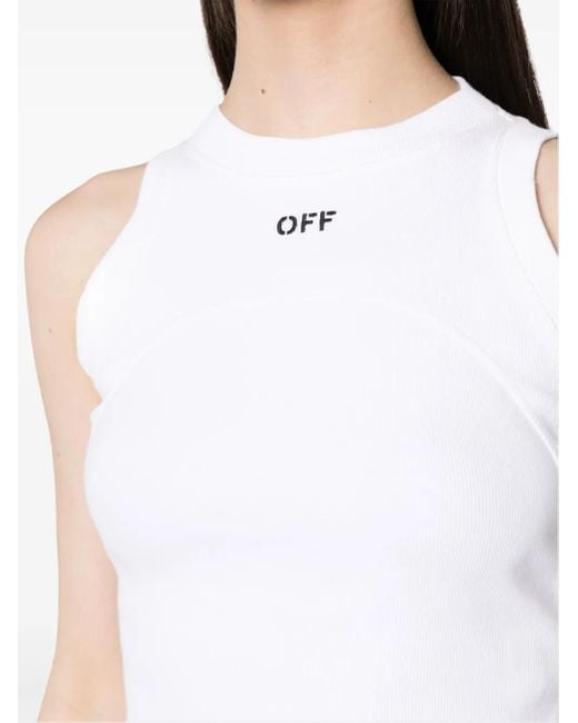 Débardeur Nervuré À Logo Brodé Off-White c/o Virgil Abloh en coloris White