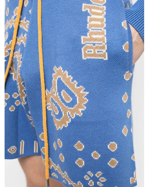 Shorts Sportivi Con Logo di Rhude in Blue da Uomo