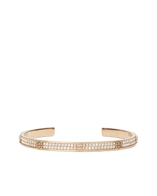 Tory Burch Natural Icon Pavé Cuff Bracelet