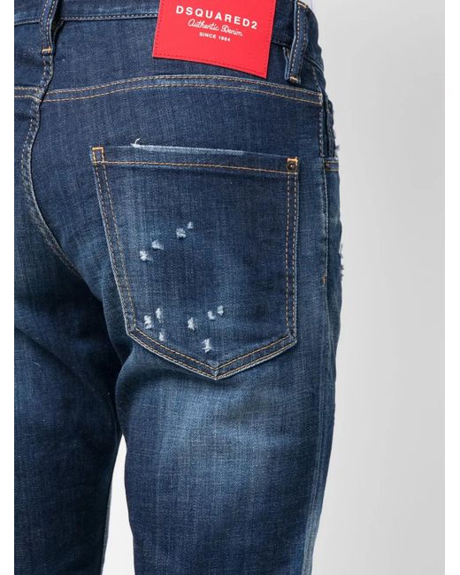 Vaqueros Slim Con Efecto Envejecido DSquared² de hombre de color Blue
