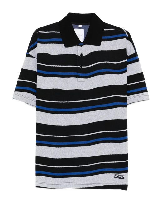 Napapijri Blue Striped Polo Shirt for men