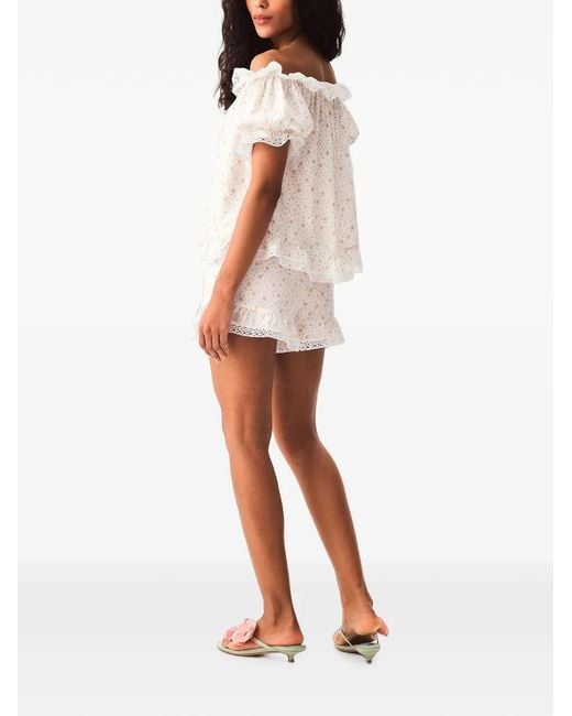 Sleeper White Romantica Floral-Print Pajamas