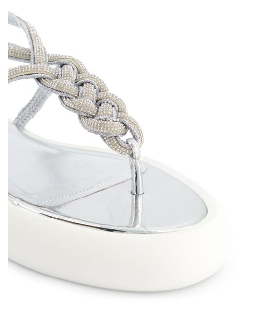 Sandales ornées de cristaux Giambattista Valli en coloris White