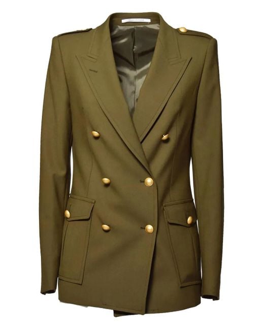 Tagliatore Double-Breasted Blazer in Green | Lyst
