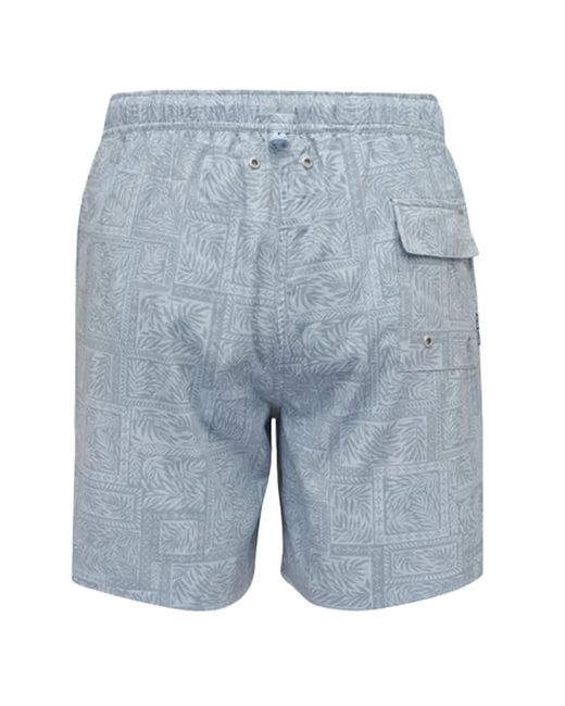 Peter Millar Blue Patterned Swim Shorts for men