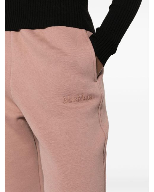 Max Mara Pink Oncia Logo-embroidered Cotton Blend Track Pants
