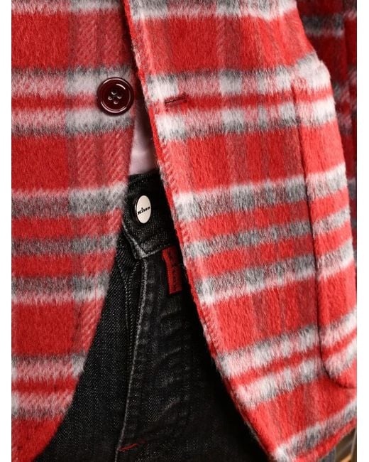 Sartorio Napoli Red Plaid-pattern Blazer for men