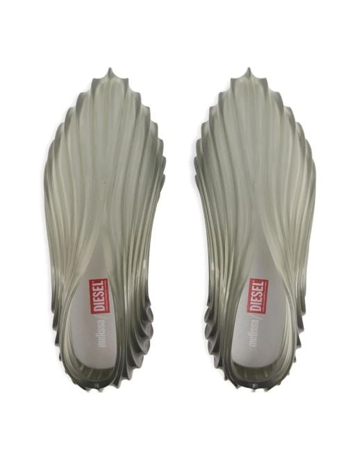 DIESEL Gray X Melissa Ribbed Wave Sneakers