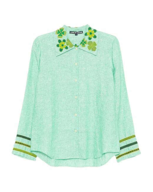 Jupe by Jackie Green Floral-Embroidered Shirt