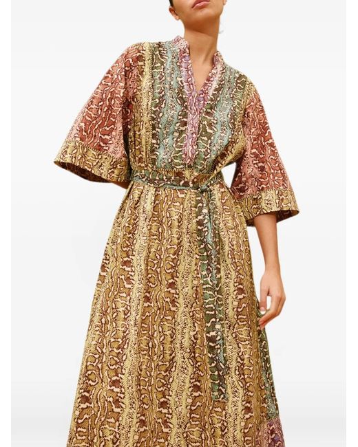 ALÉMAIS Yellow Varna Midi Dress