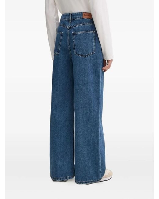 Barbour Blue Wide-Leg Cotton Jeans
