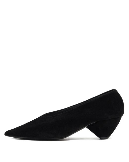 Bimba Y Lola Black Suede Pointed-Toe Pumps