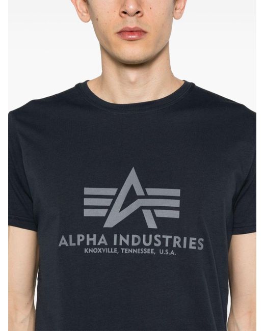T-shirt con stampa di Alpha Industries in Blue da Uomo