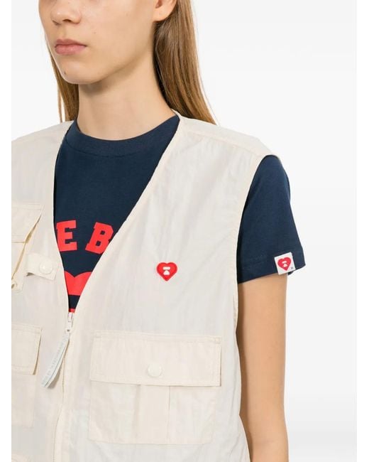 AAPE BY A BATHING AP Natural Logo-Patched Sleeveless Jacket