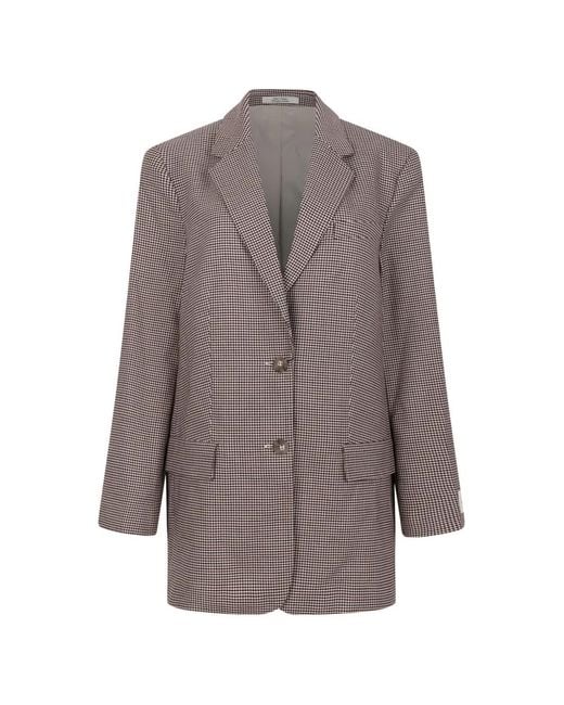 Calvin Klein Brown Checked Button Blazer