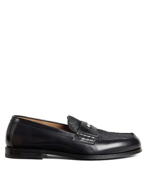 DSquared² Penny-Loafer aus Leder in Black für Herren