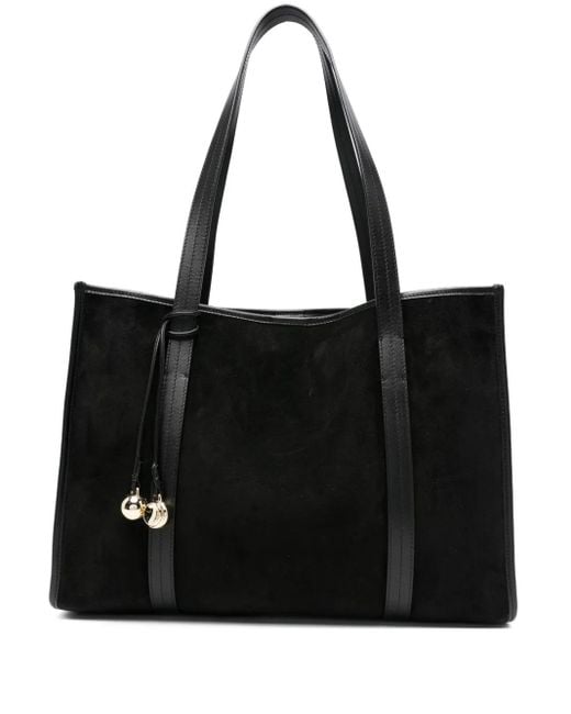 Bolso shopper con charm Sandro de color Black