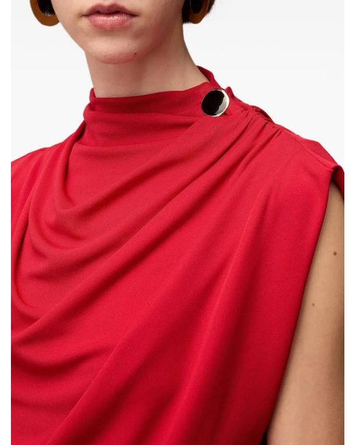 RETORI Red Draped Blouse