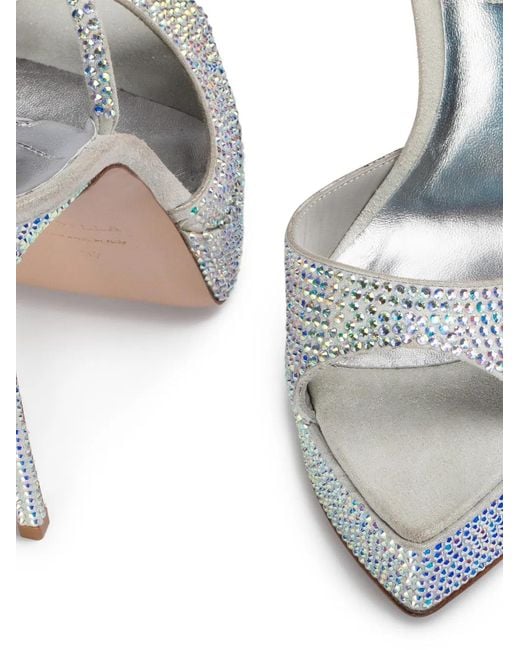 Le Silla White Uma Crystal-Emblement Mules
